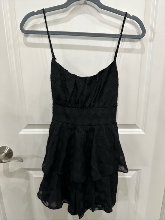 City Vibe Dresses & Skirts - New! Black Tiered Spaghetti-Strap Romper
